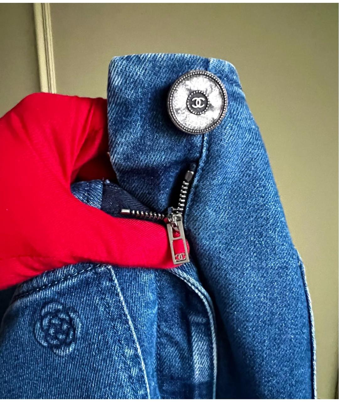 CHANEL Хлопко-эластановые прямые джинсы, фото 4