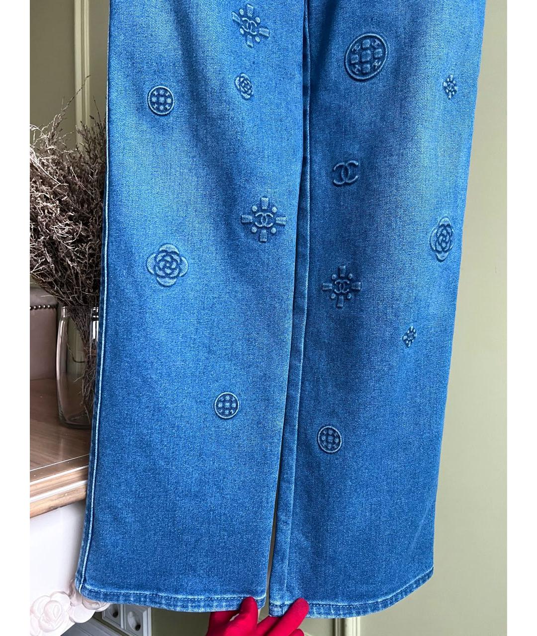 CHANEL Хлопко-эластановые прямые джинсы, фото 5