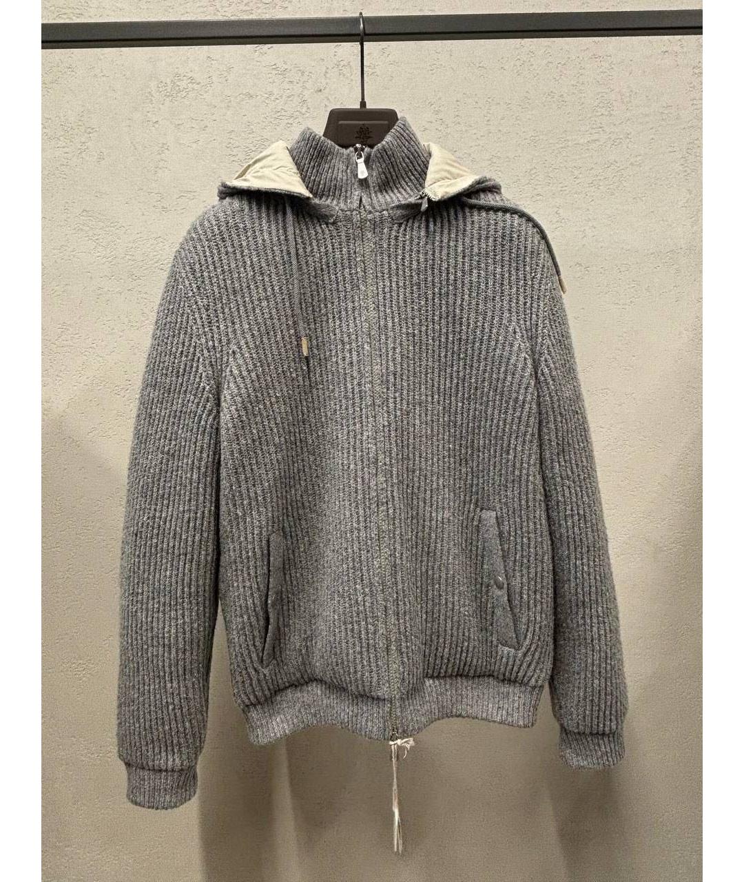 ELEVENTY Серый шерстяной пуховик, фото 5