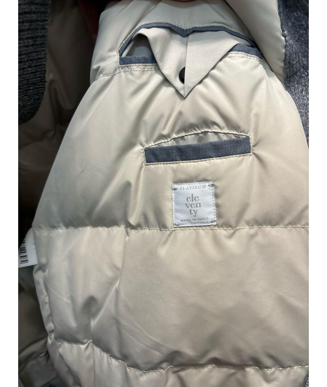 ELEVENTY Серый шерстяной пуховик, фото 3