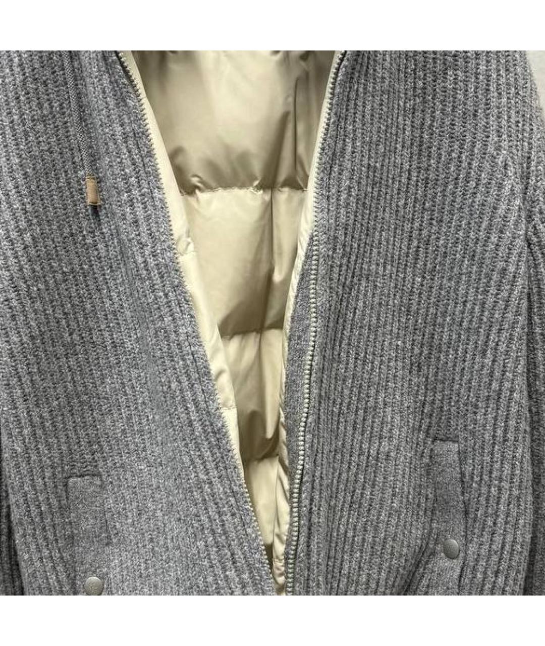 ELEVENTY Серый шерстяной пуховик, фото 4