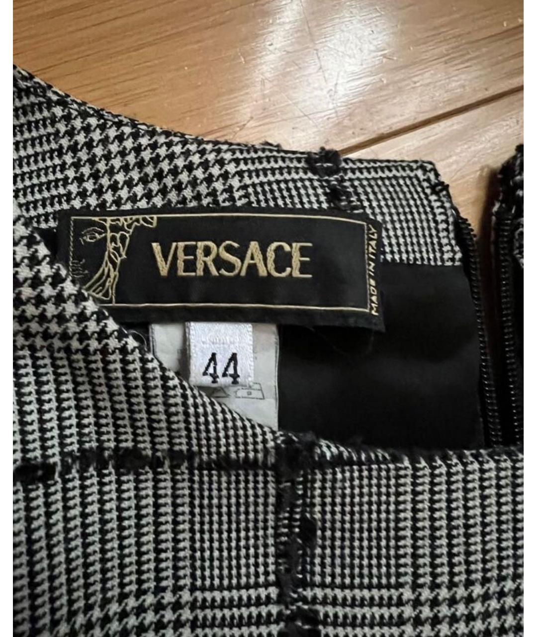VERSACE Черное шерстяное коктейльное платье, фото 3