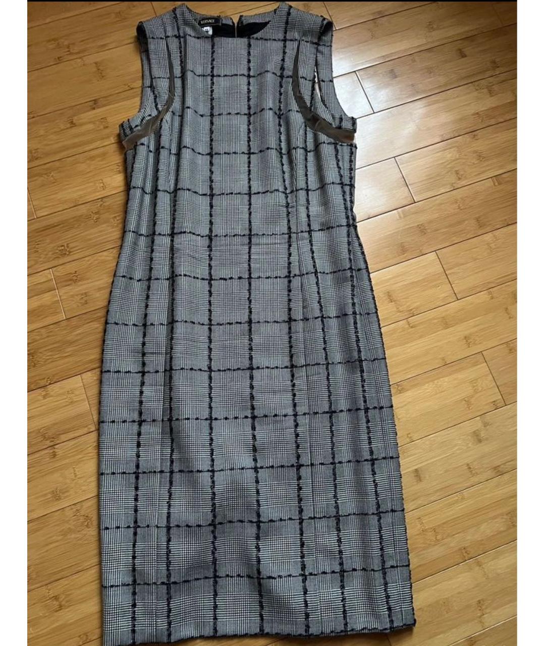 VERSACE Черное шерстяное коктейльное платье, фото 7