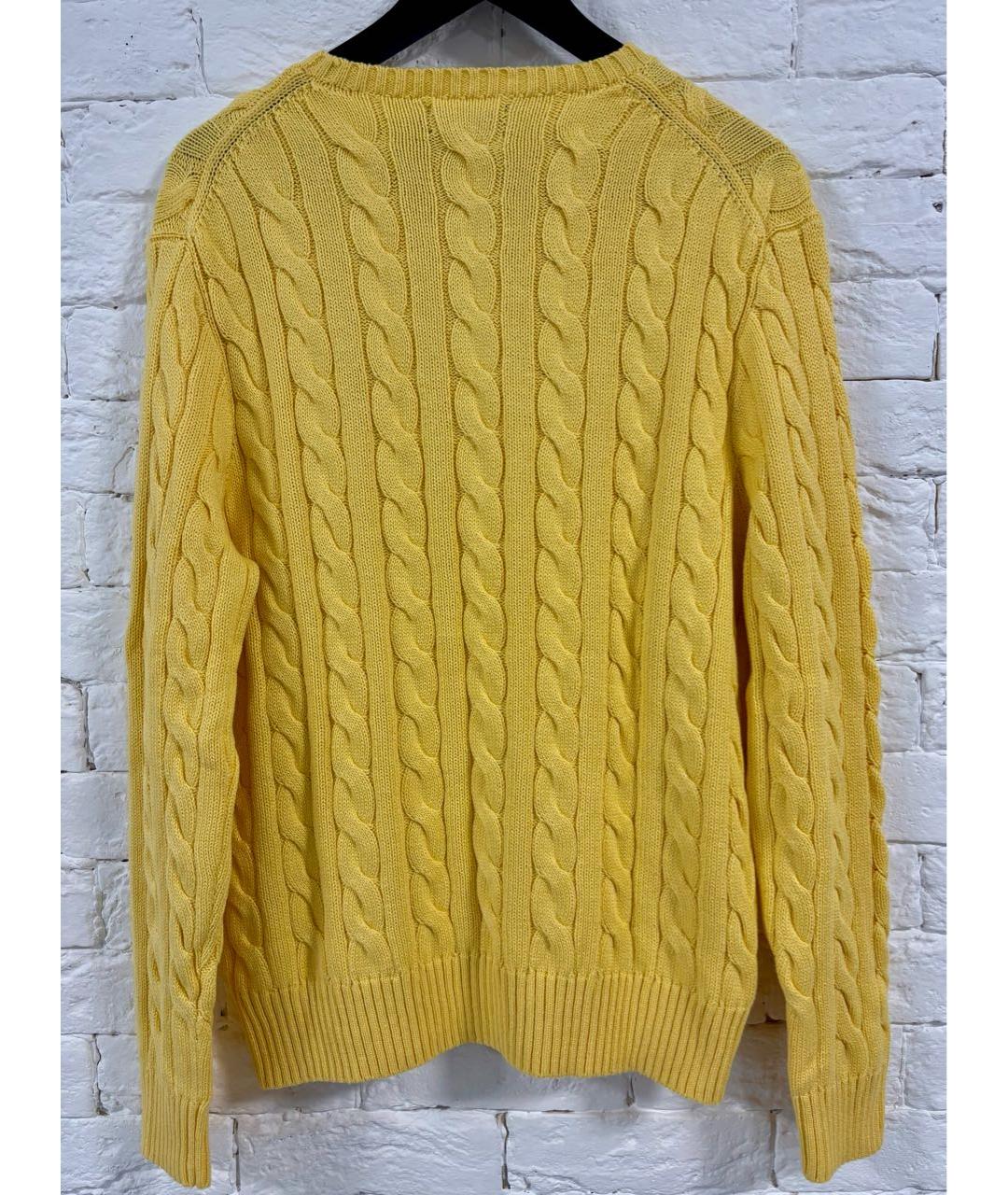 POLO RALPH LAUREN Желтый хлопковый джемпер / свитер, фото 2
