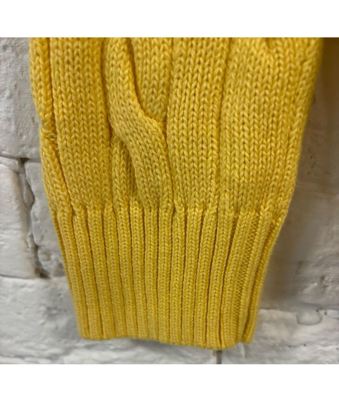 POLO RALPH LAUREN Желтый хлопковый джемпер / свитер, фото 4