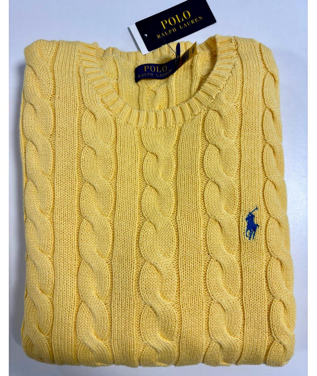 POLO RALPH LAUREN Желтый хлопковый джемпер / свитер, фото 5