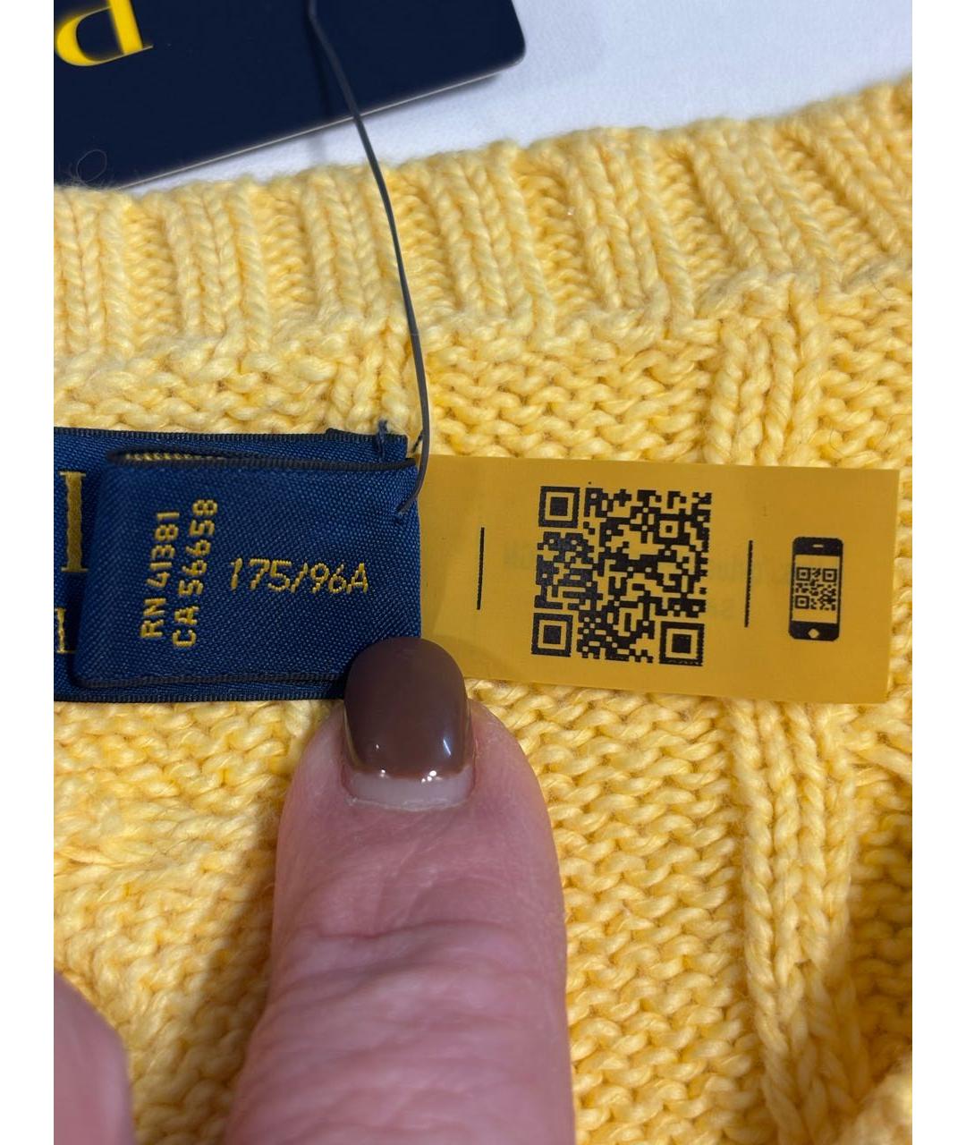 POLO RALPH LAUREN Желтый хлопковый джемпер / свитер, фото 8