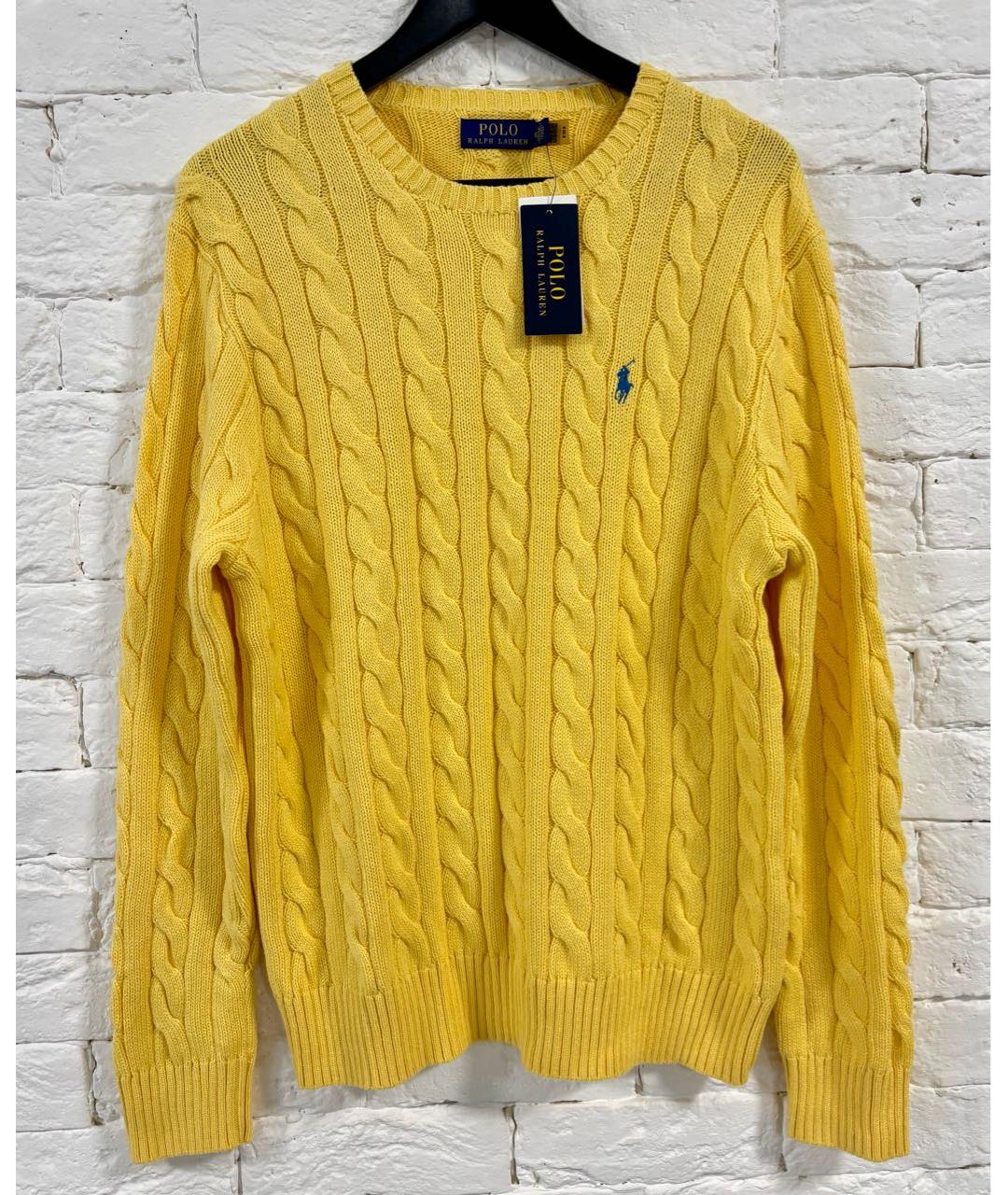 POLO RALPH LAUREN Желтый хлопковый джемпер / свитер, фото 9