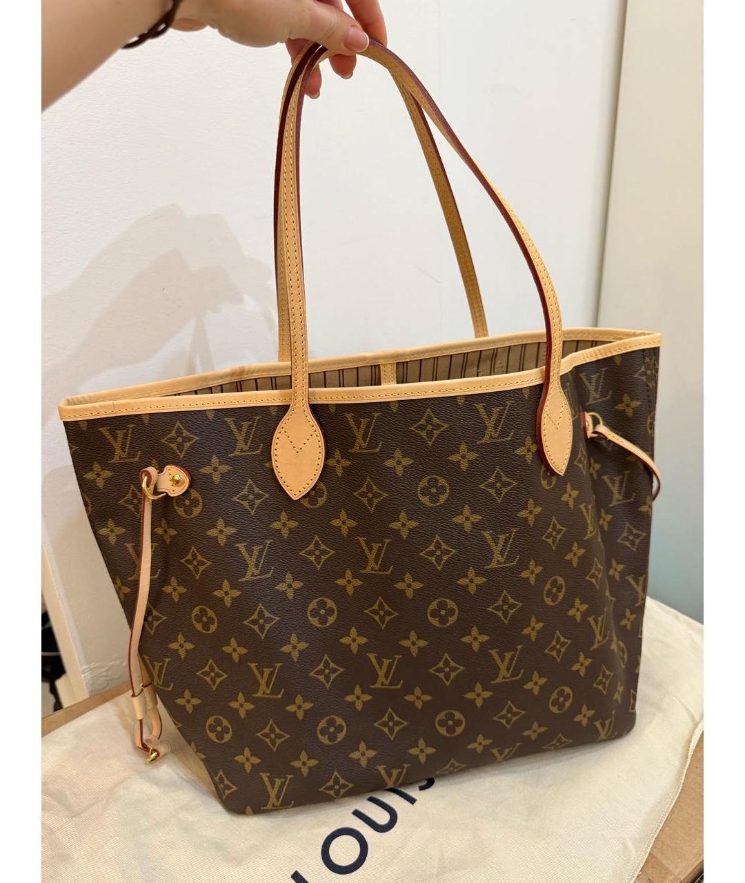 LOUIS VUITTON Коричневая кожаная сумка тоут, фото 2