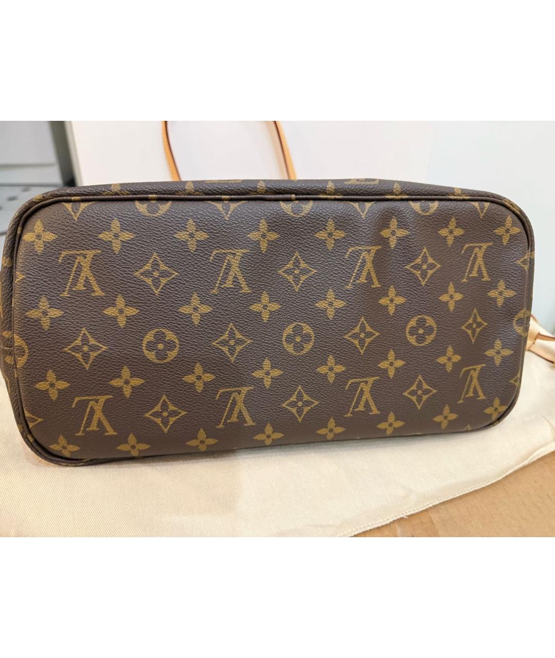 LOUIS VUITTON Коричневая кожаная сумка тоут, фото 5