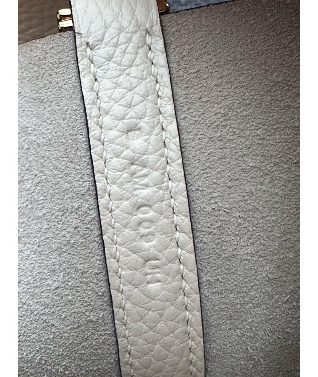 HERMES Бежевая кожаная сумка с короткими ручками, фото 2