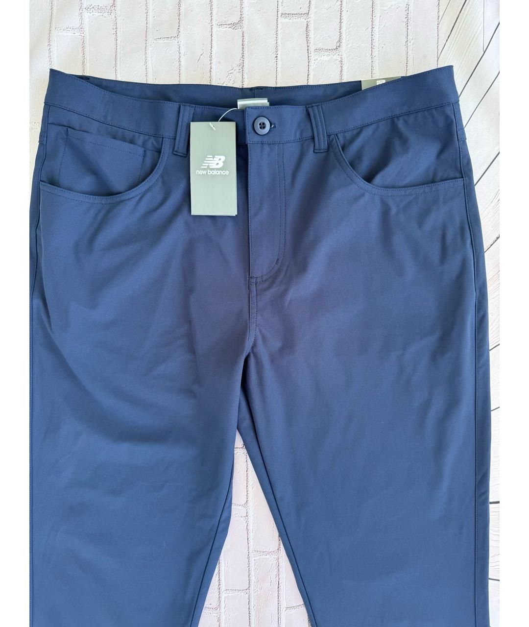 NEW BALANCE Темно-синие полиэстеровые повседневные брюки, фото 2