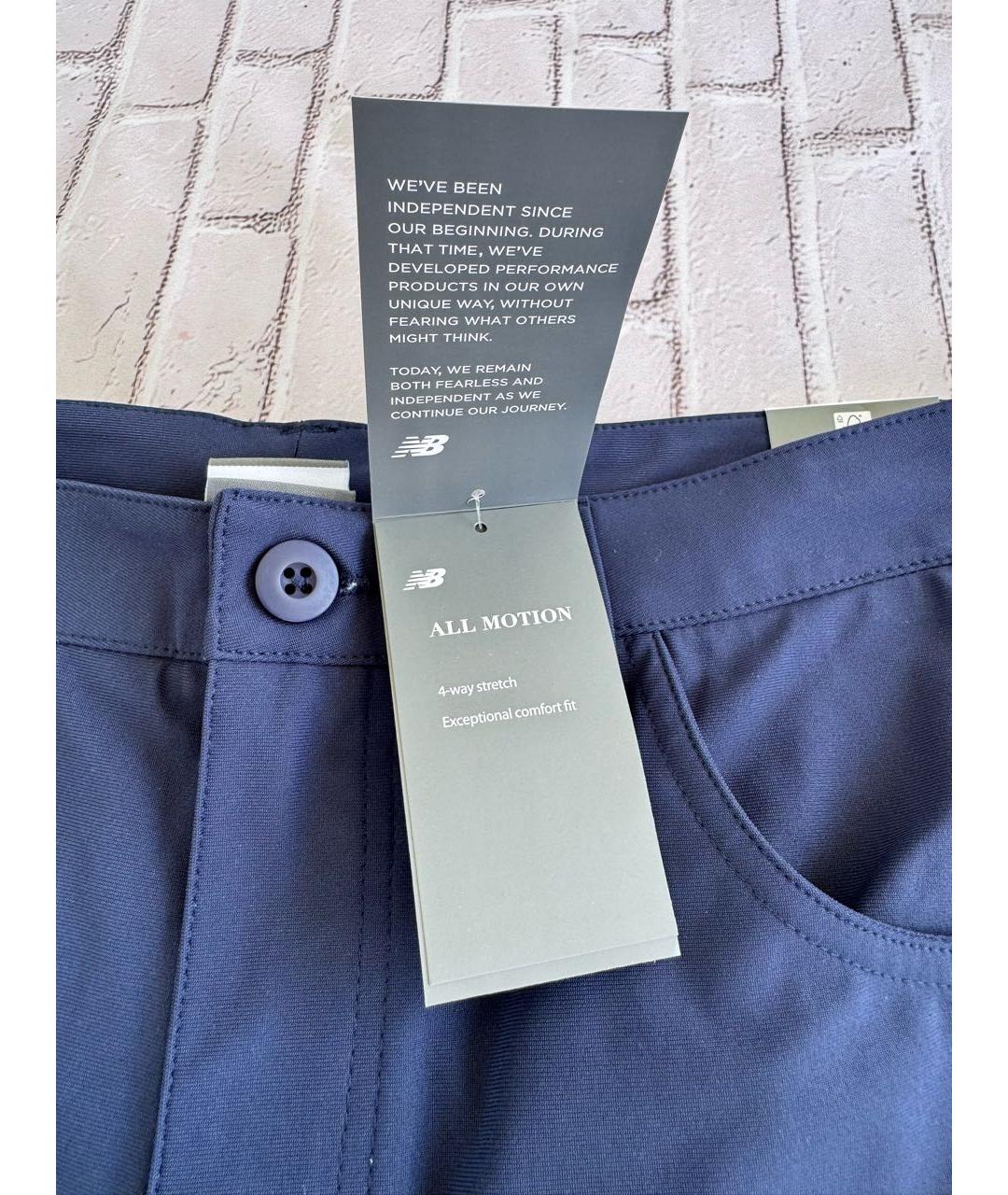 NEW BALANCE Темно-синие полиэстеровые повседневные брюки, фото 4