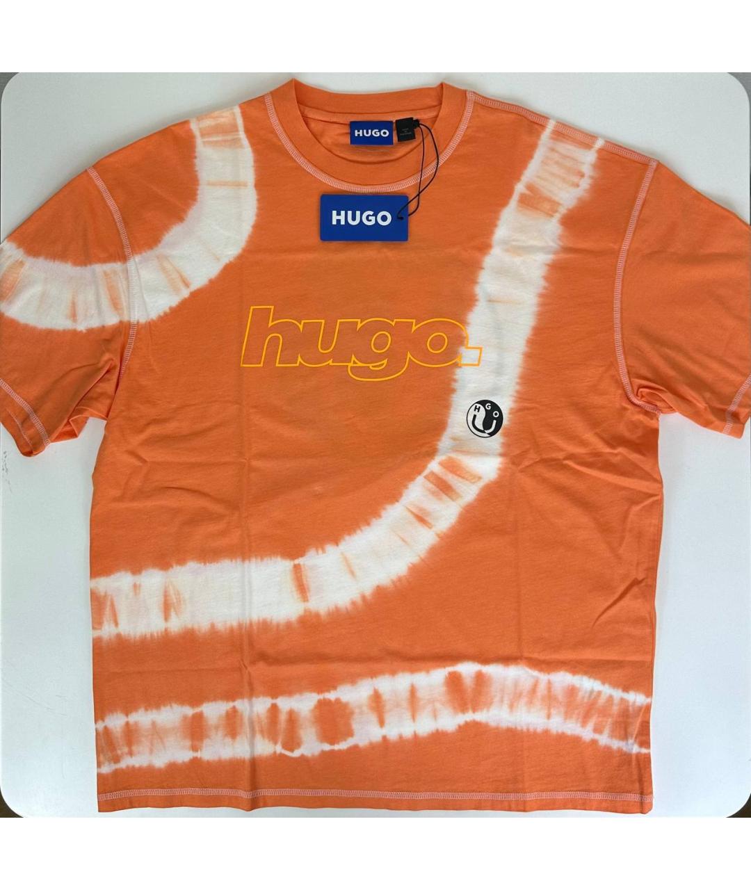 HUGO BOSS Оранжевая хлопковая футболка, фото 5