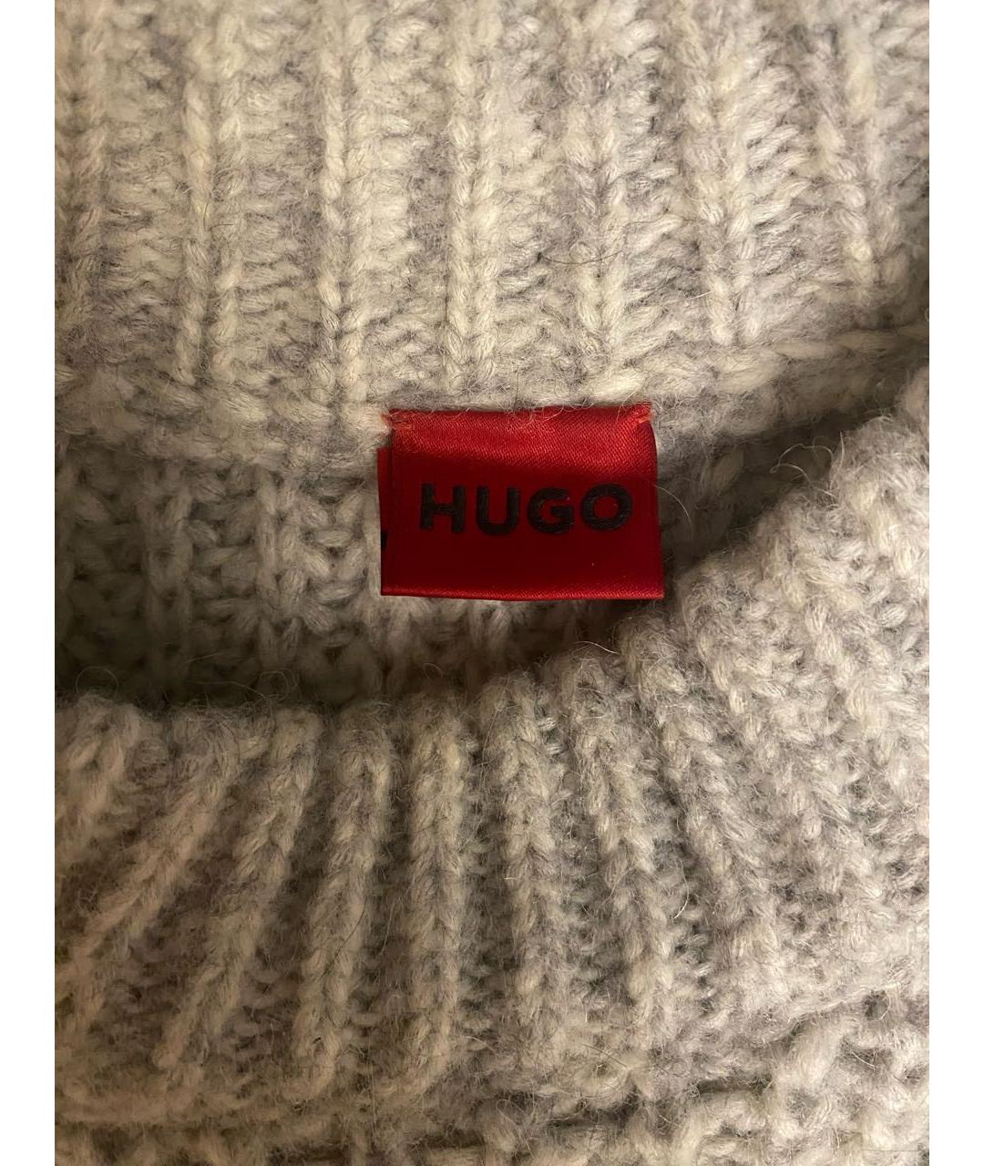 HUGO BOSS Серый шерстяной джемпер / свитер, фото 4