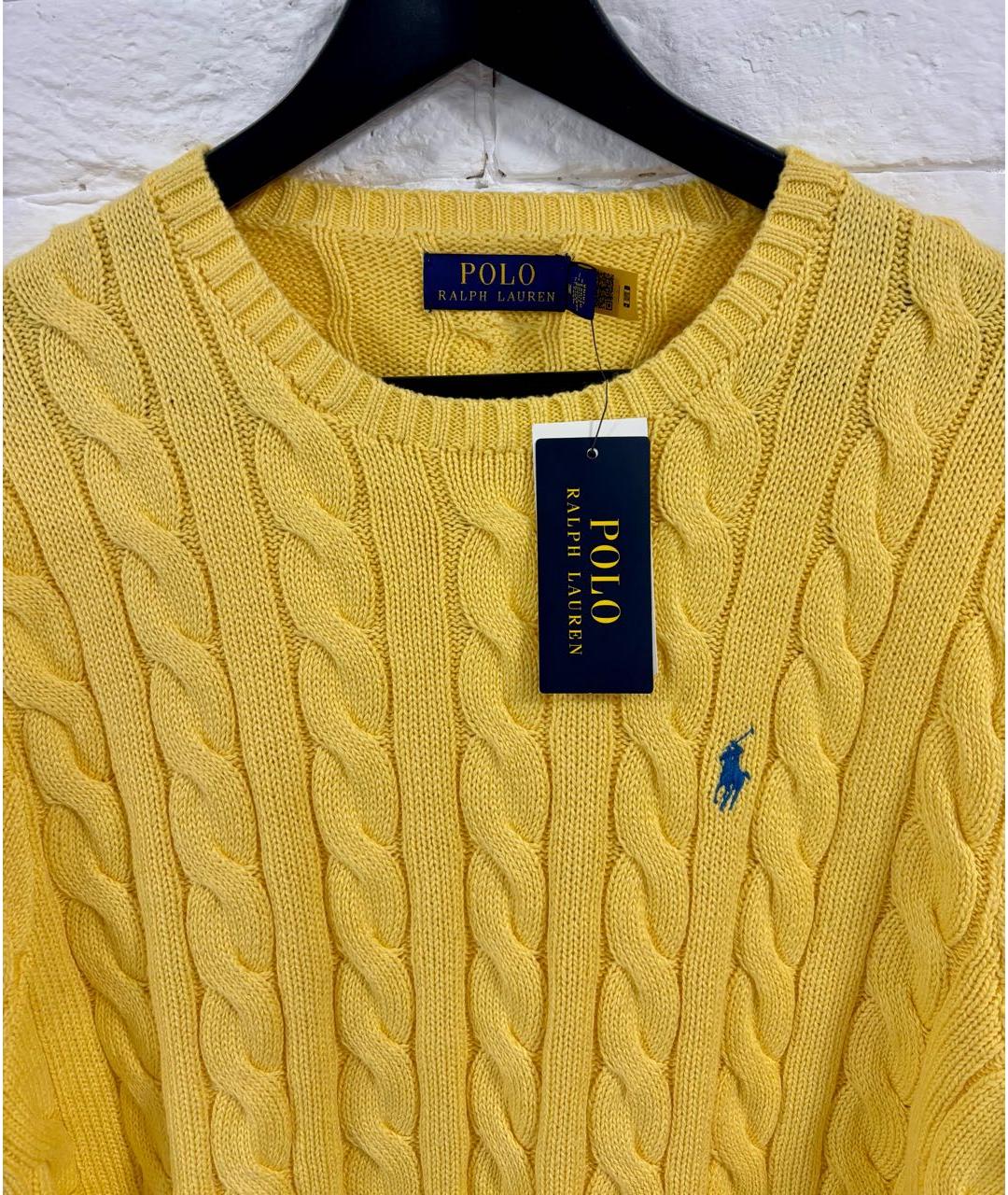 POLO RALPH LAUREN Желтый хлопковый джемпер / свитер, фото 3