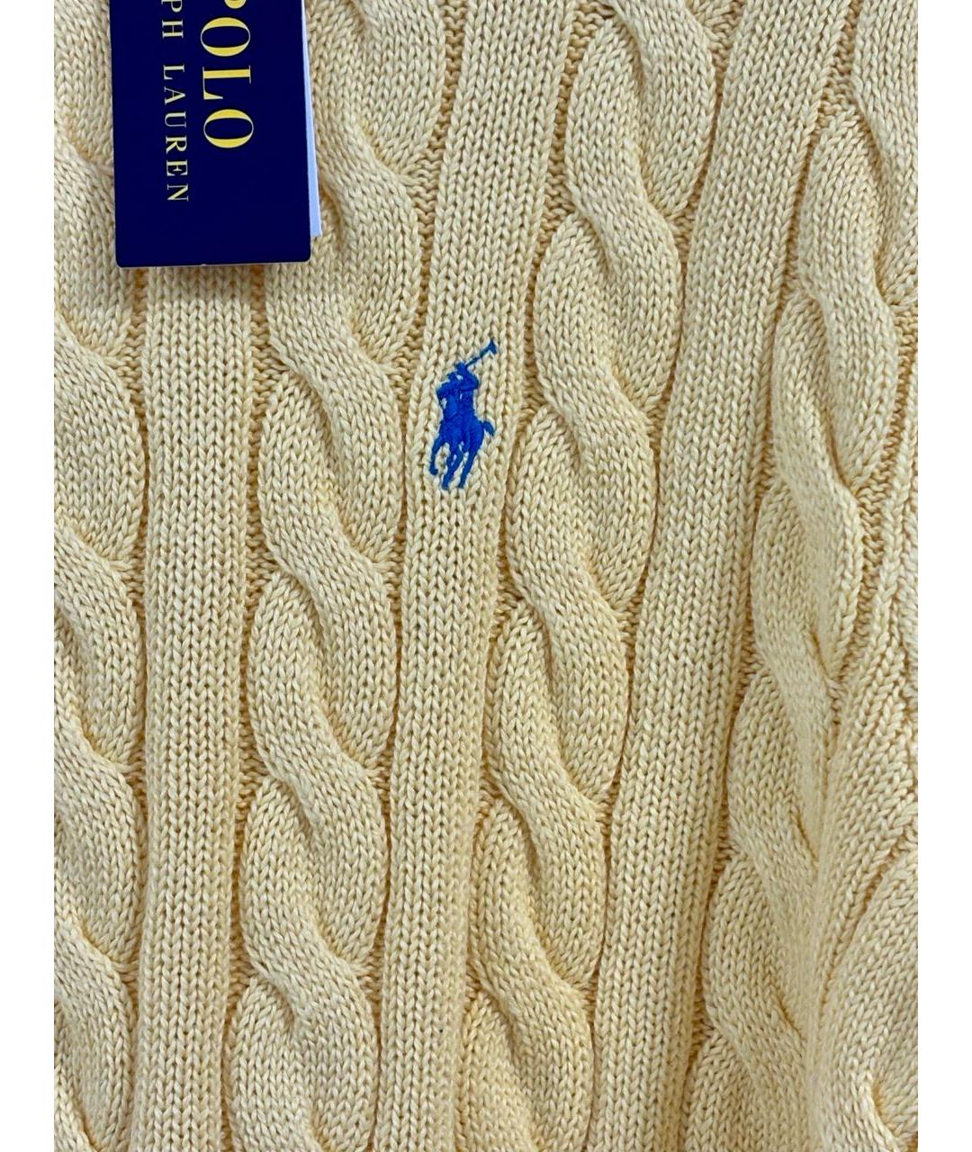 POLO RALPH LAUREN Желтый хлопковый джемпер / свитер, фото 7