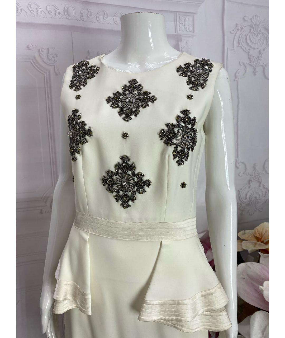 JOHN RICHMOND Белое вискозное коктейльное платье, фото 6