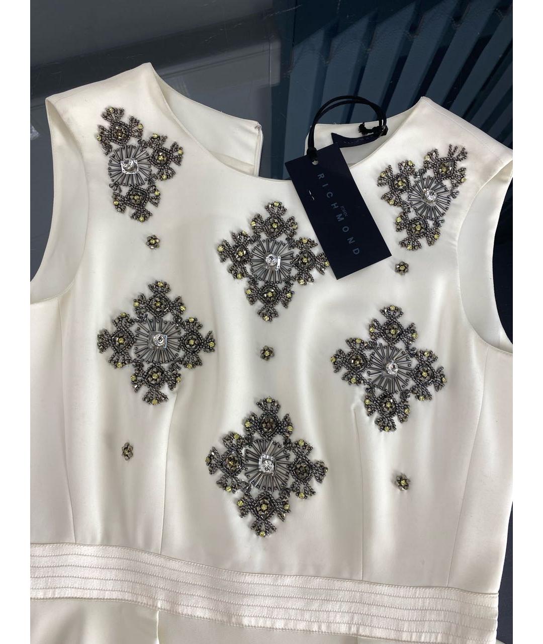 JOHN RICHMOND Белое вискозное коктейльное платье, фото 3