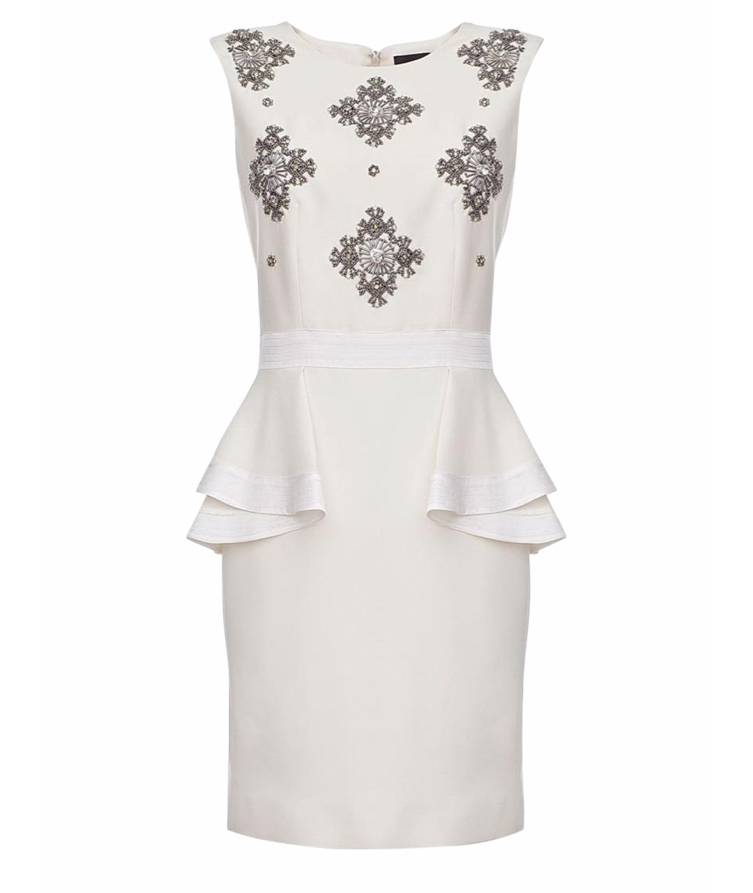 JOHN RICHMOND Белое вискозное коктейльное платье, фото 1