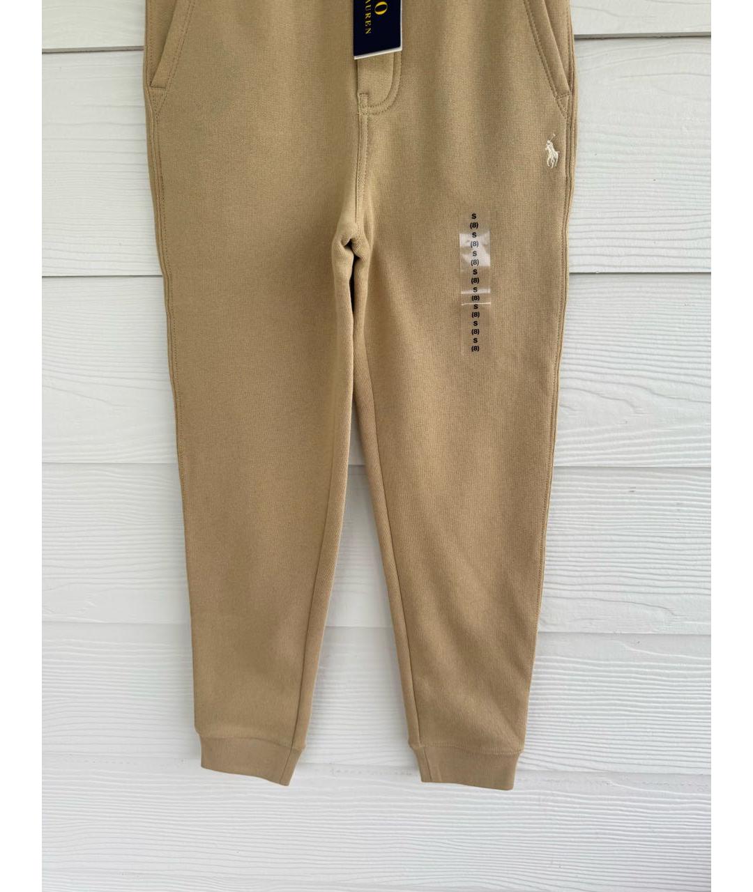 POLO RALPH LAUREN Бежевые хлопковые брюки и шорты, фото 3