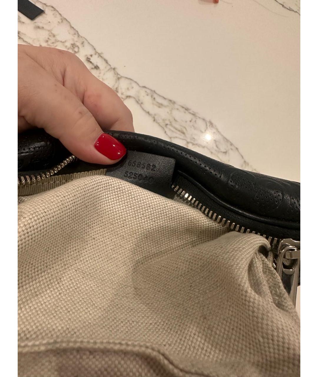 GUCCI Черная кожаная сумка на плечо, фото 7