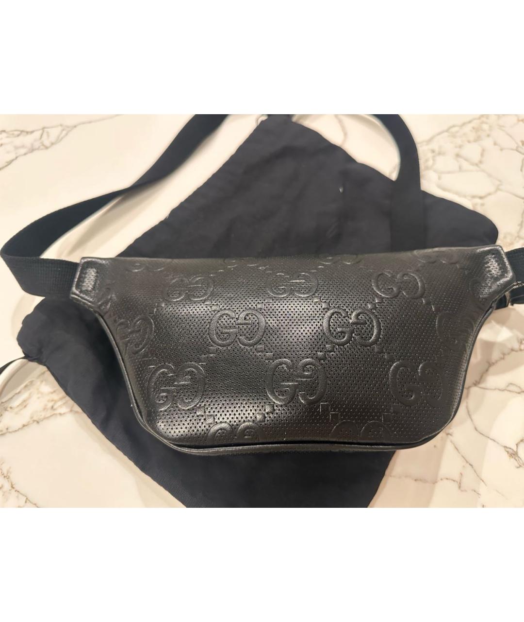 GUCCI Черная кожаная сумка на плечо, фото 3