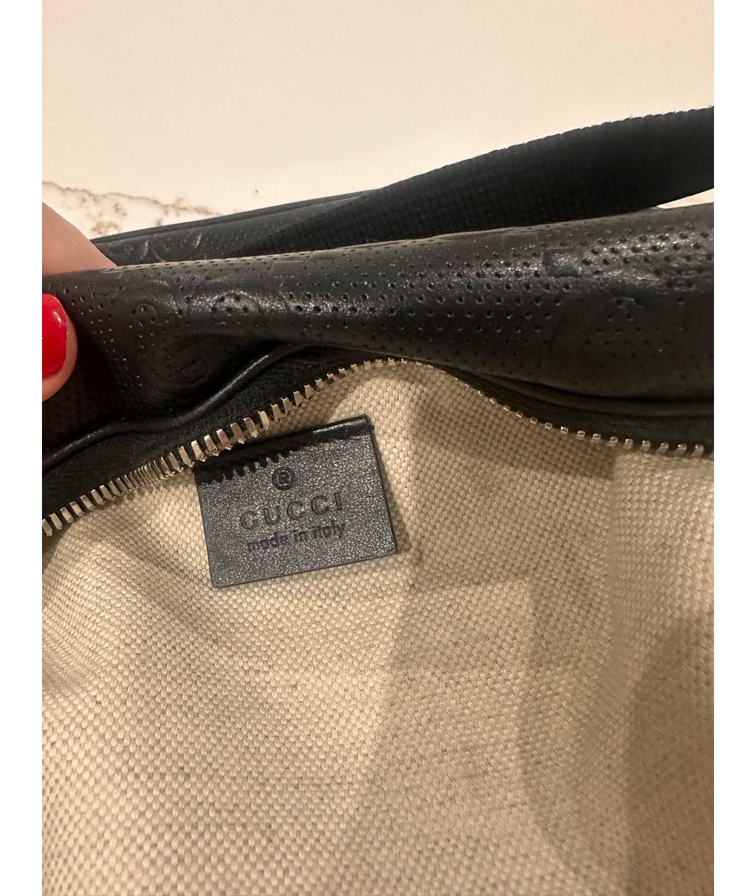 GUCCI Черная кожаная сумка на плечо, фото 4