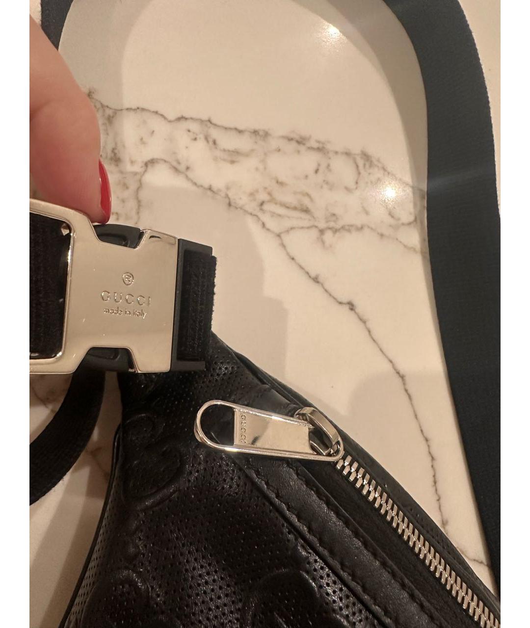 GUCCI Черная кожаная сумка на плечо, фото 6