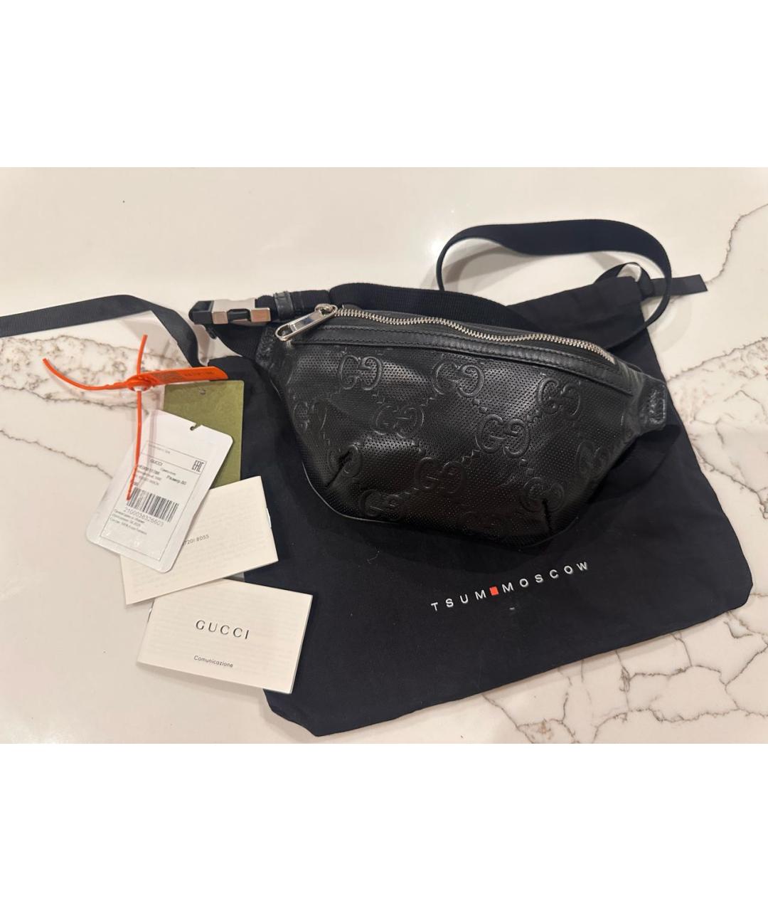 GUCCI Черная кожаная сумка на плечо, фото 2