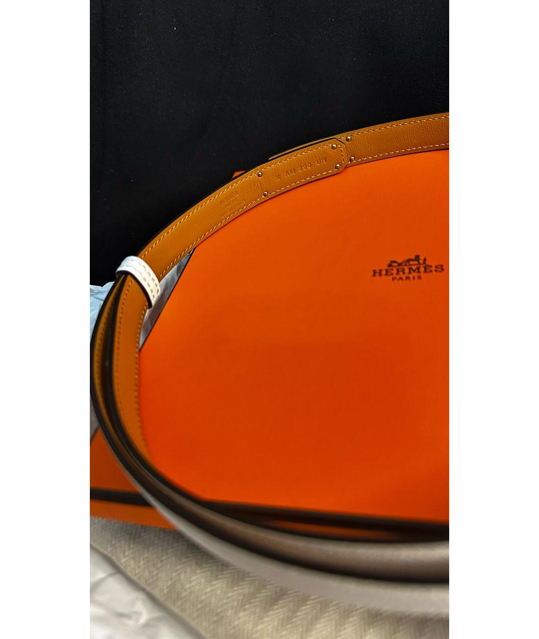 HERMES Белый кожаный ремень, фото 3