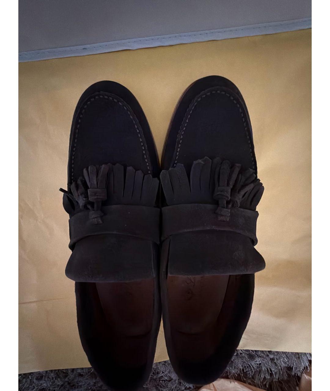 LORO PIANA Коричневые замшевые туфли, фото 3