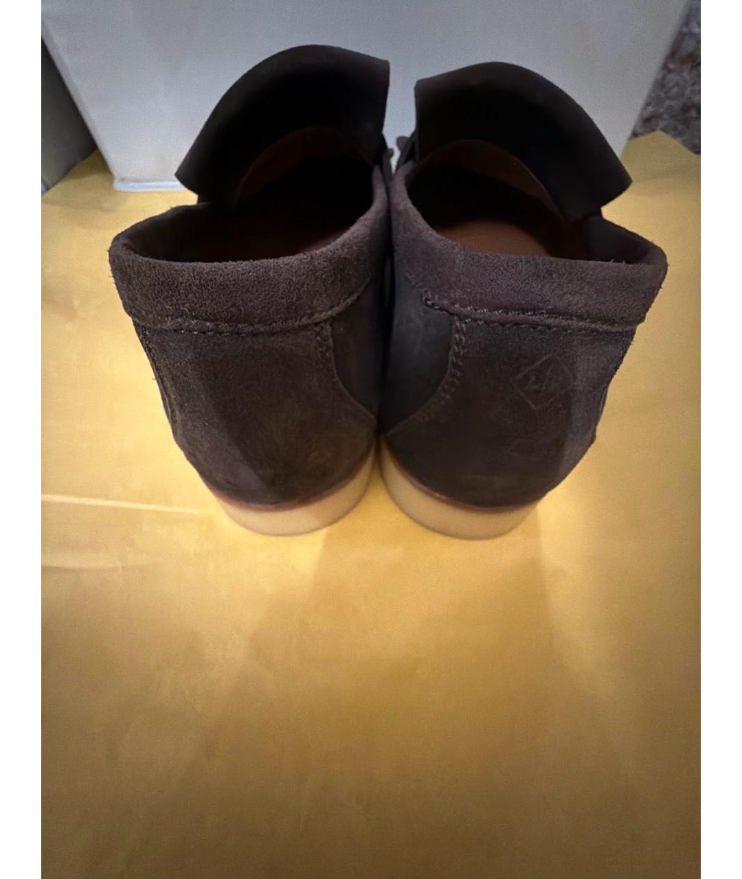 LORO PIANA Коричневые замшевые туфли, фото 4