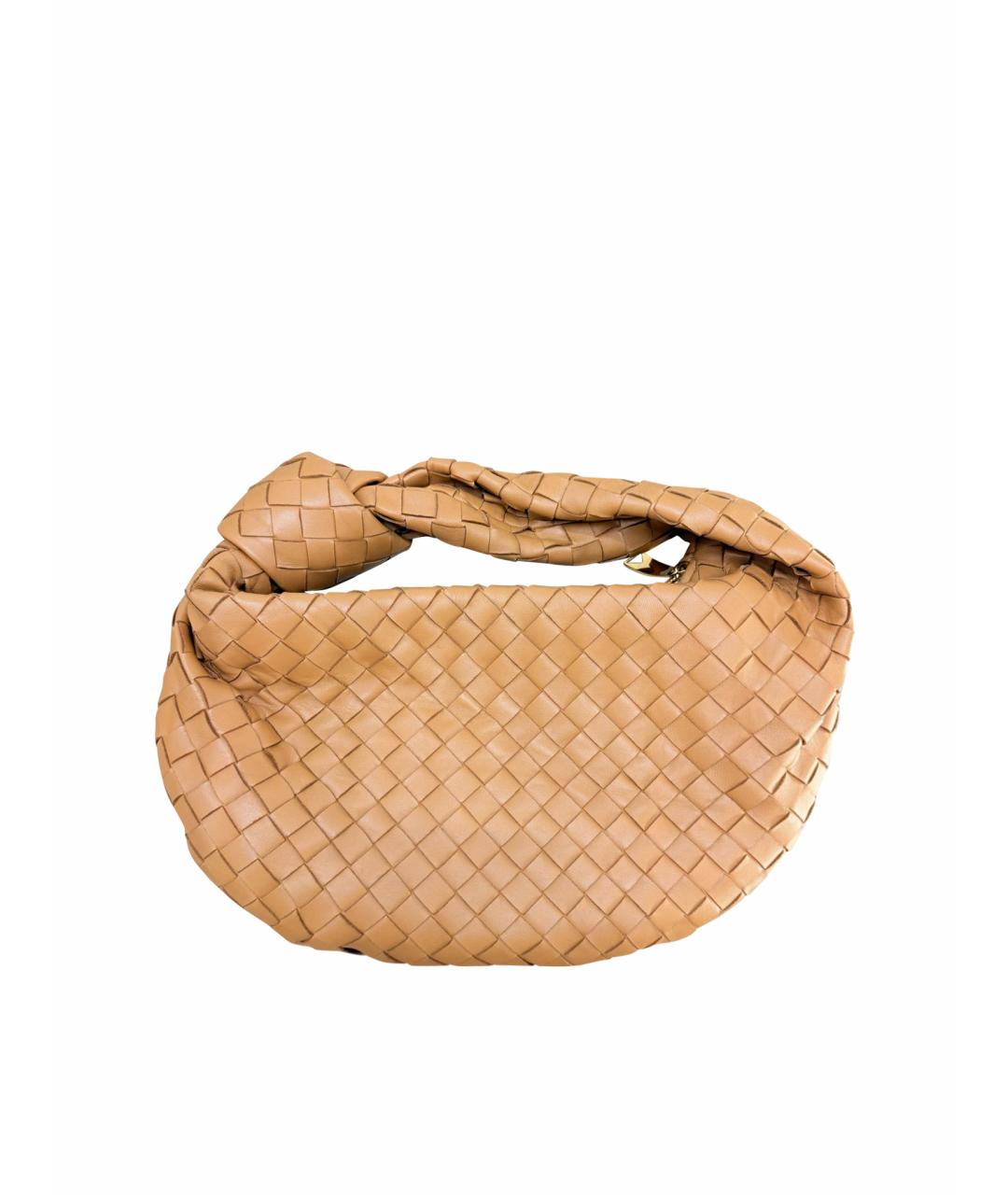 BOTTEGA VENETA Бежевая кожаная сумка с короткими ручками, фото 1