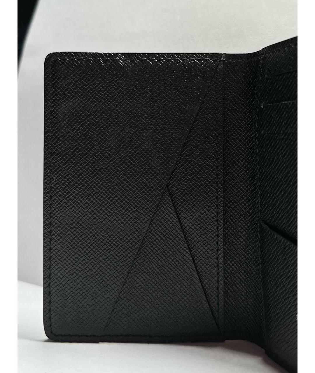 LOUIS VUITTON Черный кожаный кошелек, фото 5