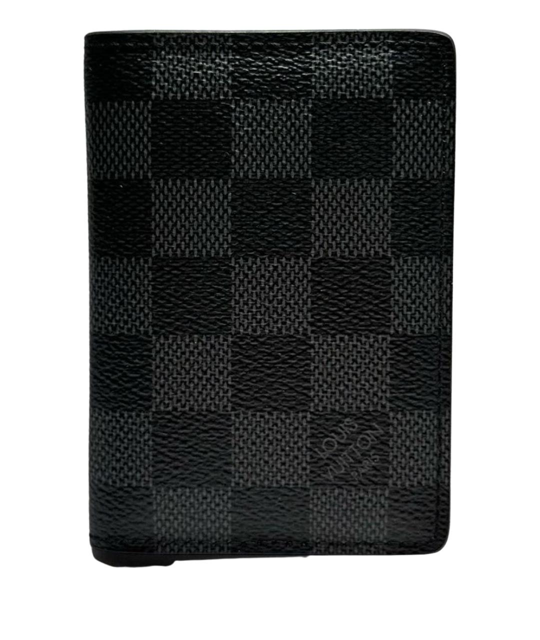 LOUIS VUITTON Черный кожаный кошелек, фото 1