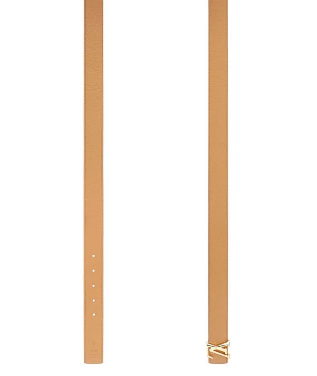 LOUIS VUITTON Бежевый кожаный ремень, фото 4