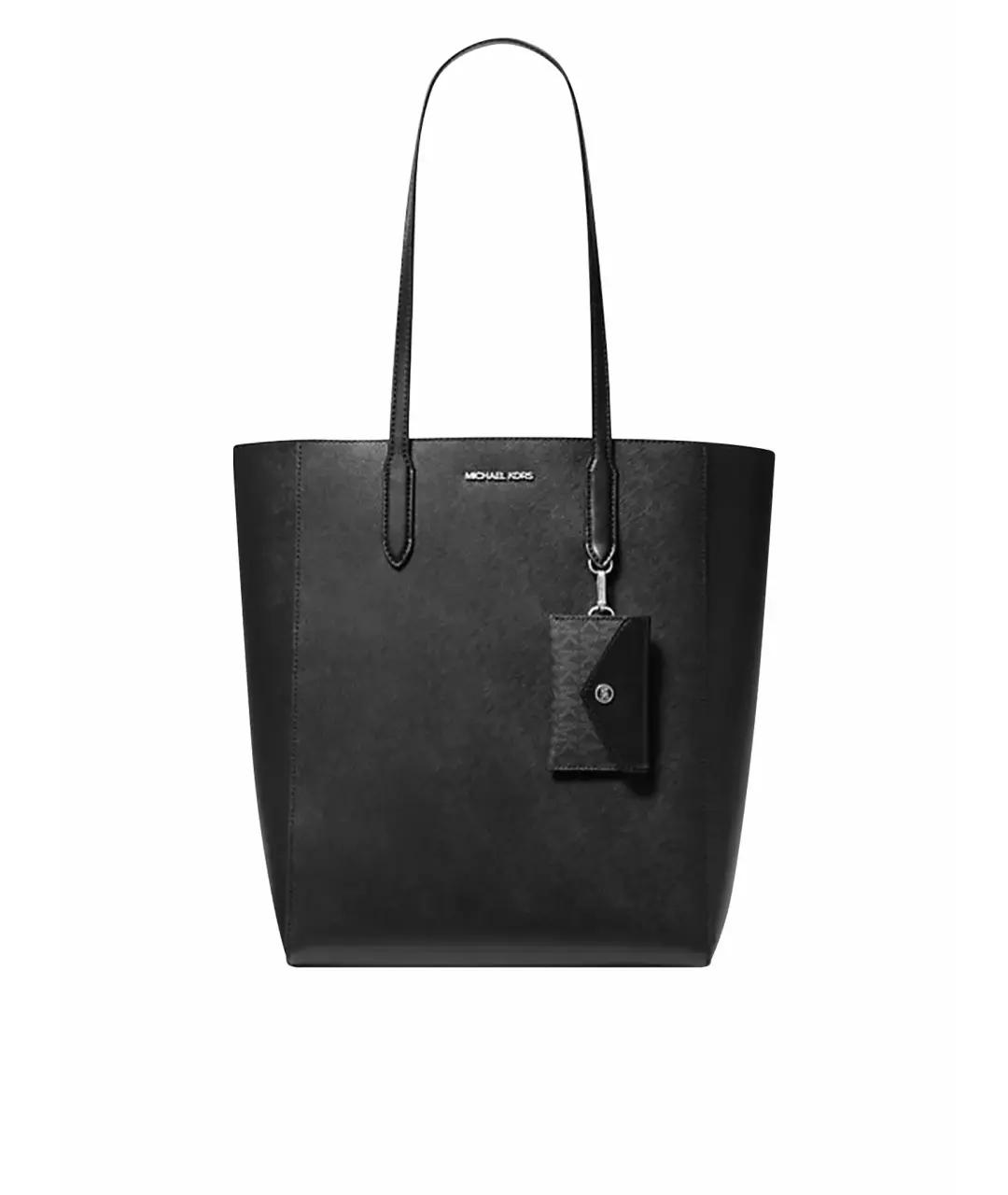 MICHAEL KORS Черная кожаная сумка тоут, фото 7