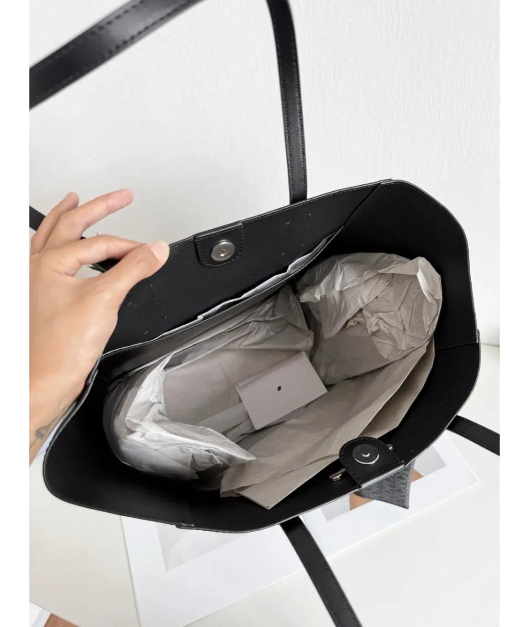 MICHAEL KORS Черная кожаная сумка тоут, фото 5