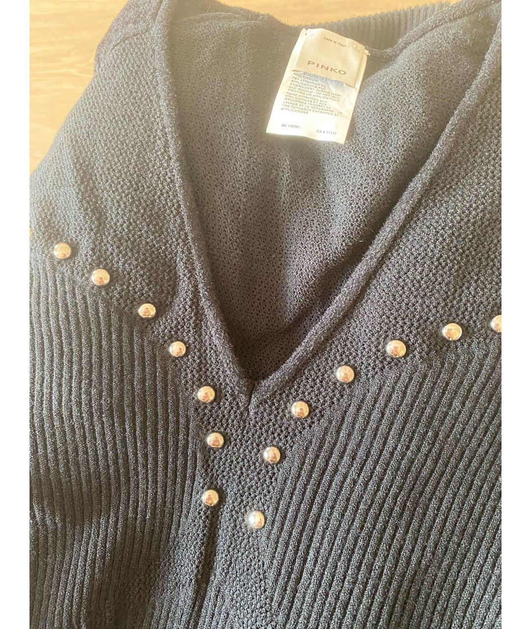 PINKO Черное шерстяное повседневное платье, фото 5