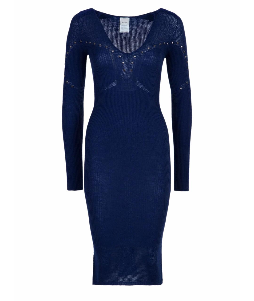 PINKO Черное шерстяное повседневное платье, фото 1