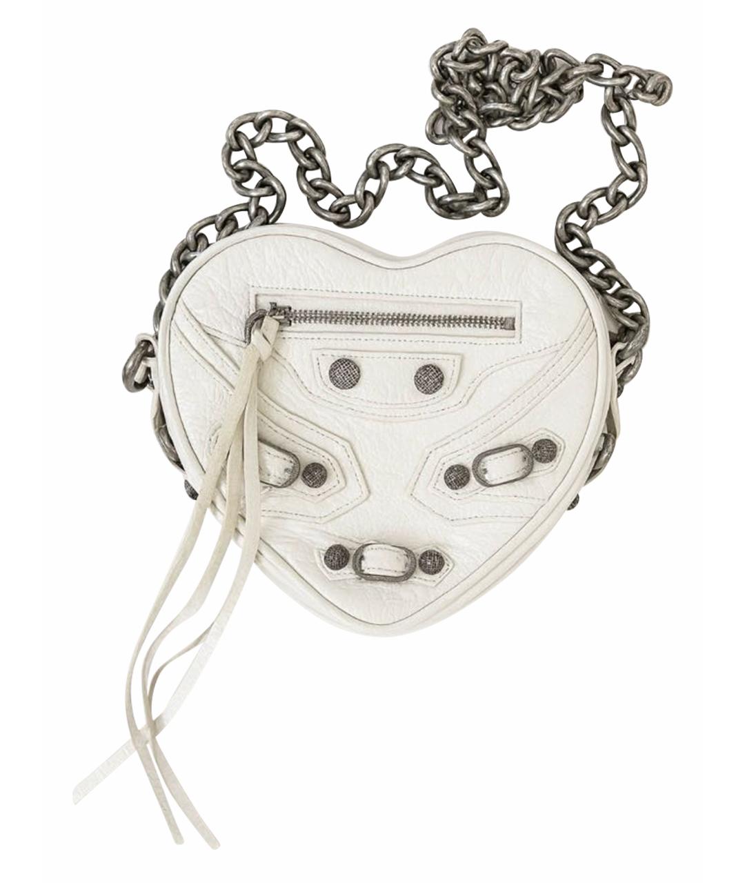 BALENCIAGA Белая кожаная сумка через плечо, фото 1