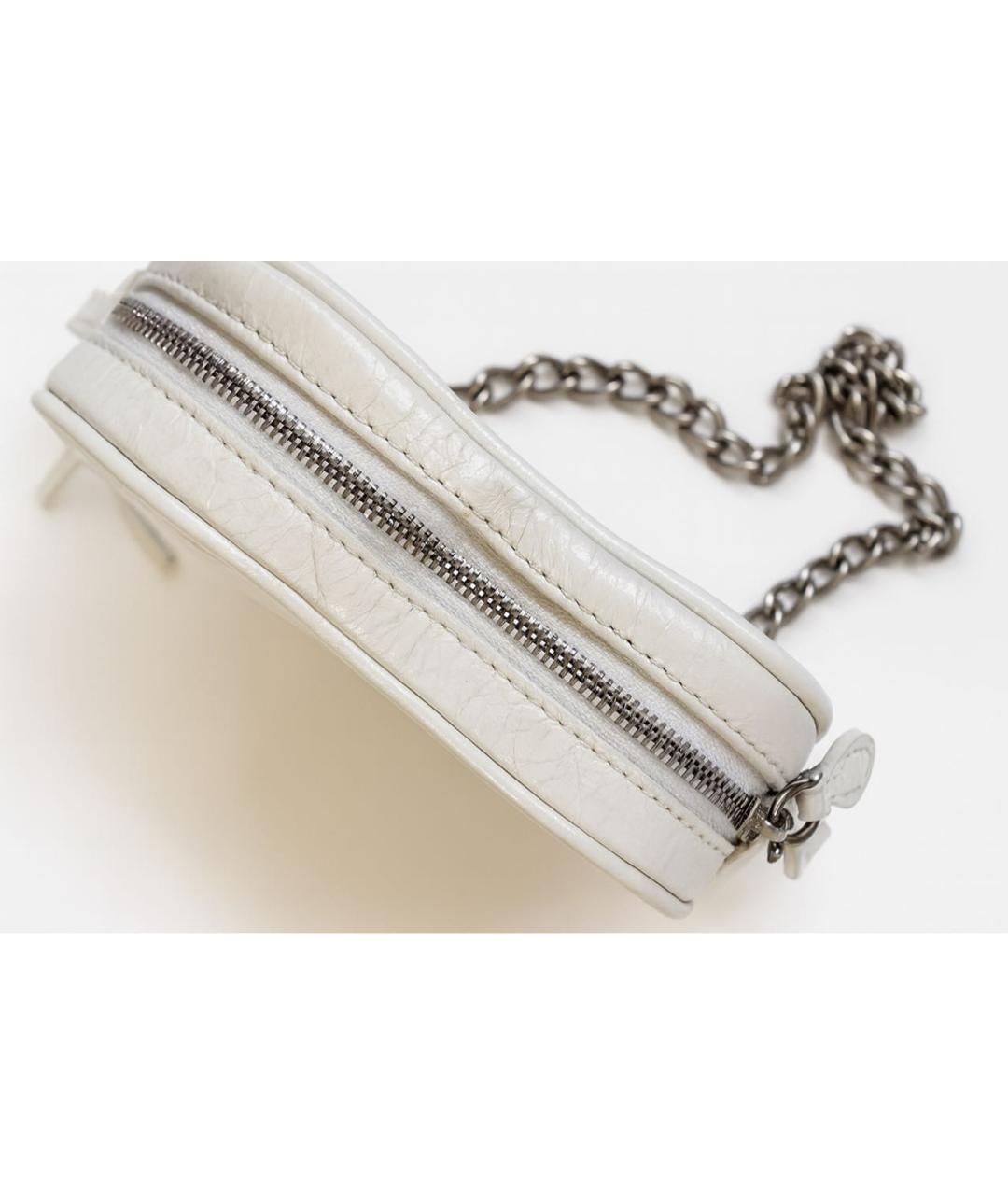 BALENCIAGA Белая кожаная сумка через плечо, фото 3