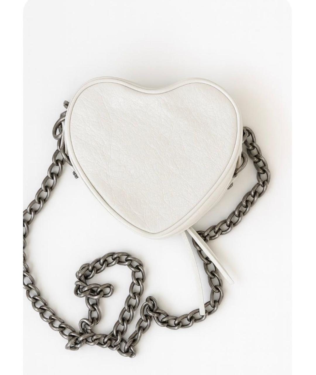 BALENCIAGA Белая кожаная сумка через плечо, фото 2