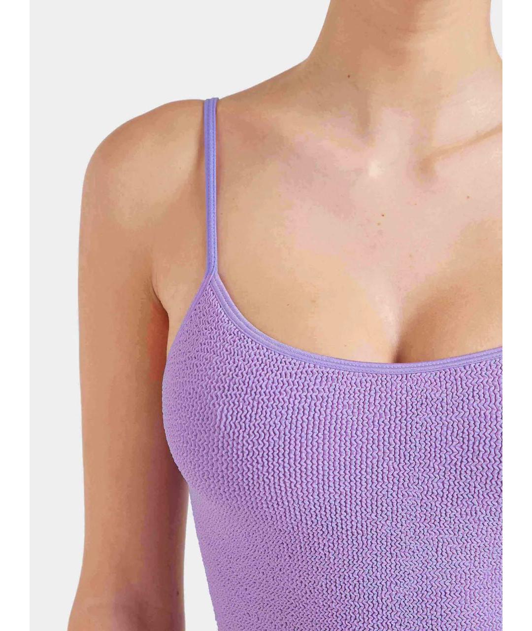 HUNZA G Фиолетовый полиамидовый купальник, фото 5