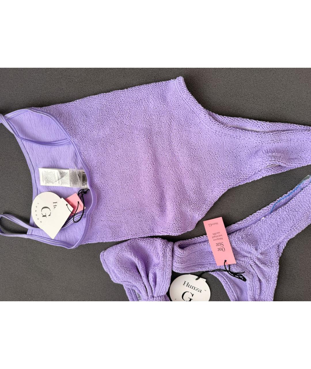 HUNZA G Фиолетовый полиамидовый купальник, фото 7