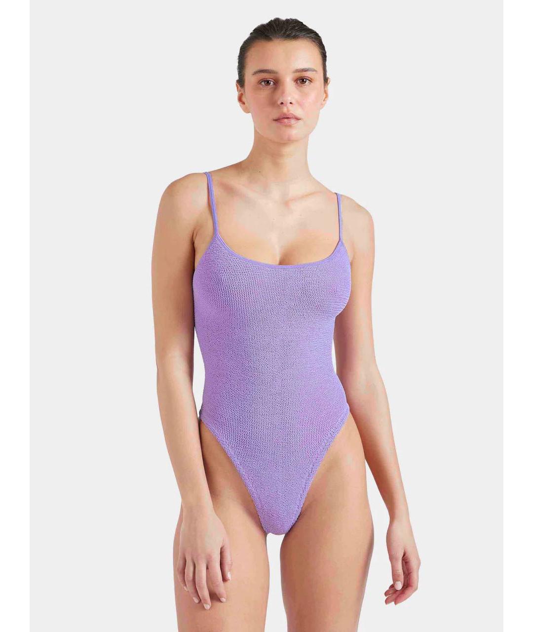 HUNZA G Фиолетовый полиамидовый купальник, фото 2