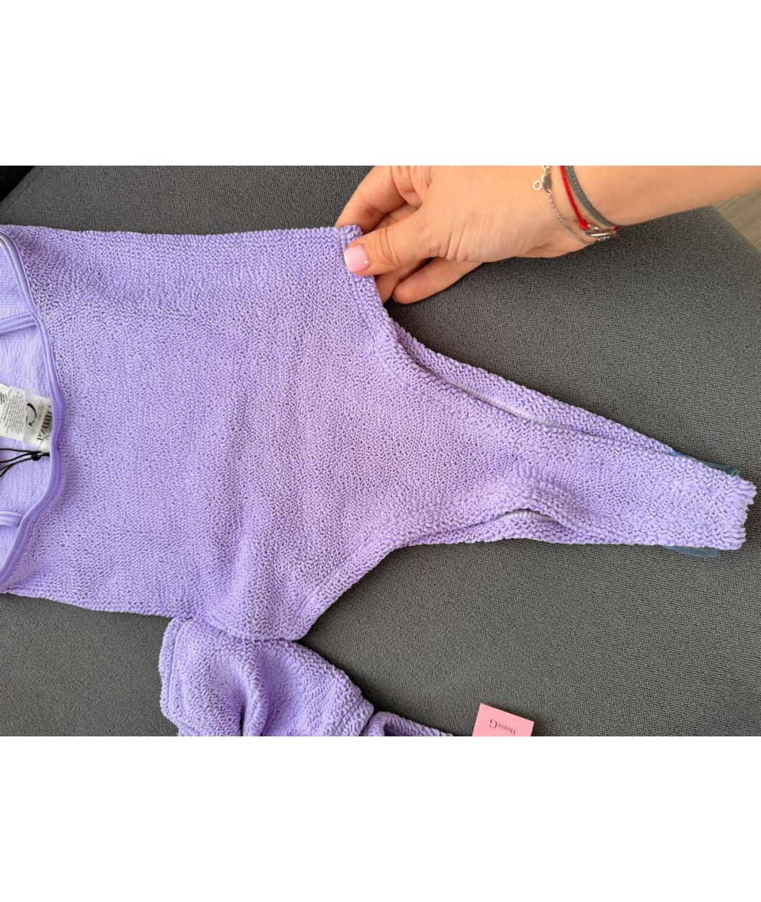 HUNZA G Фиолетовый полиамидовый купальник, фото 6