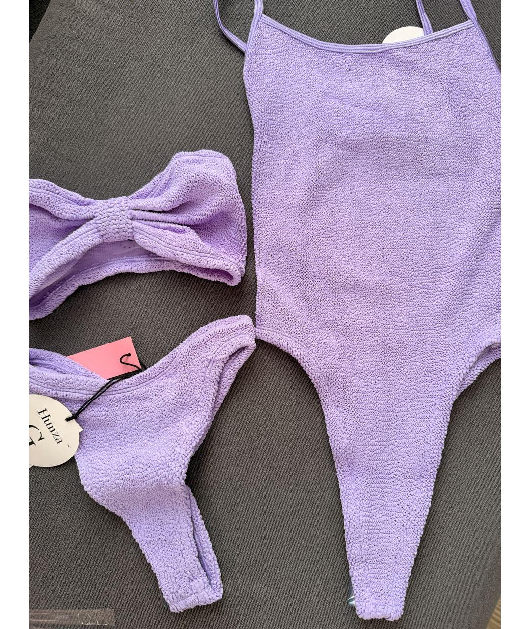 HUNZA G Фиолетовый полиамидовый купальник, фото 8