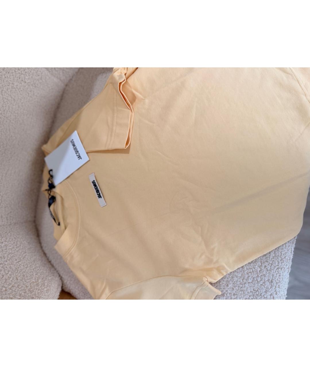 JACQUEMUS Желтая хлопковая футболка, фото 5